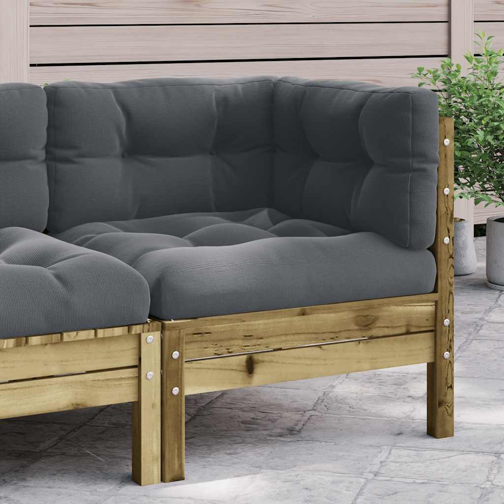 foto del prodotto divano angolare da giardino con cuscini legno impregnato pinocod mxl 110314