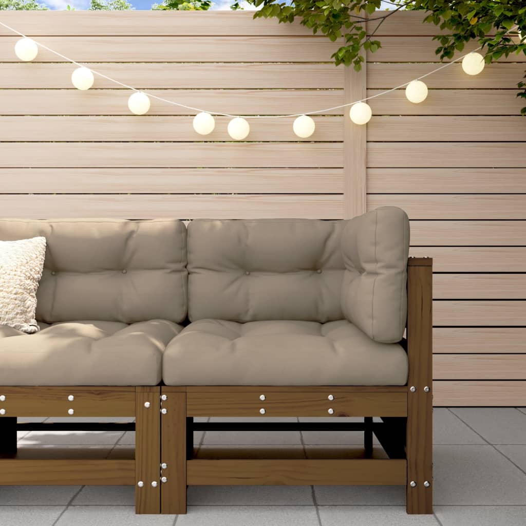 foto del prodotto divano angolare da giardino miele in legno massello di pinocod mxl 84847