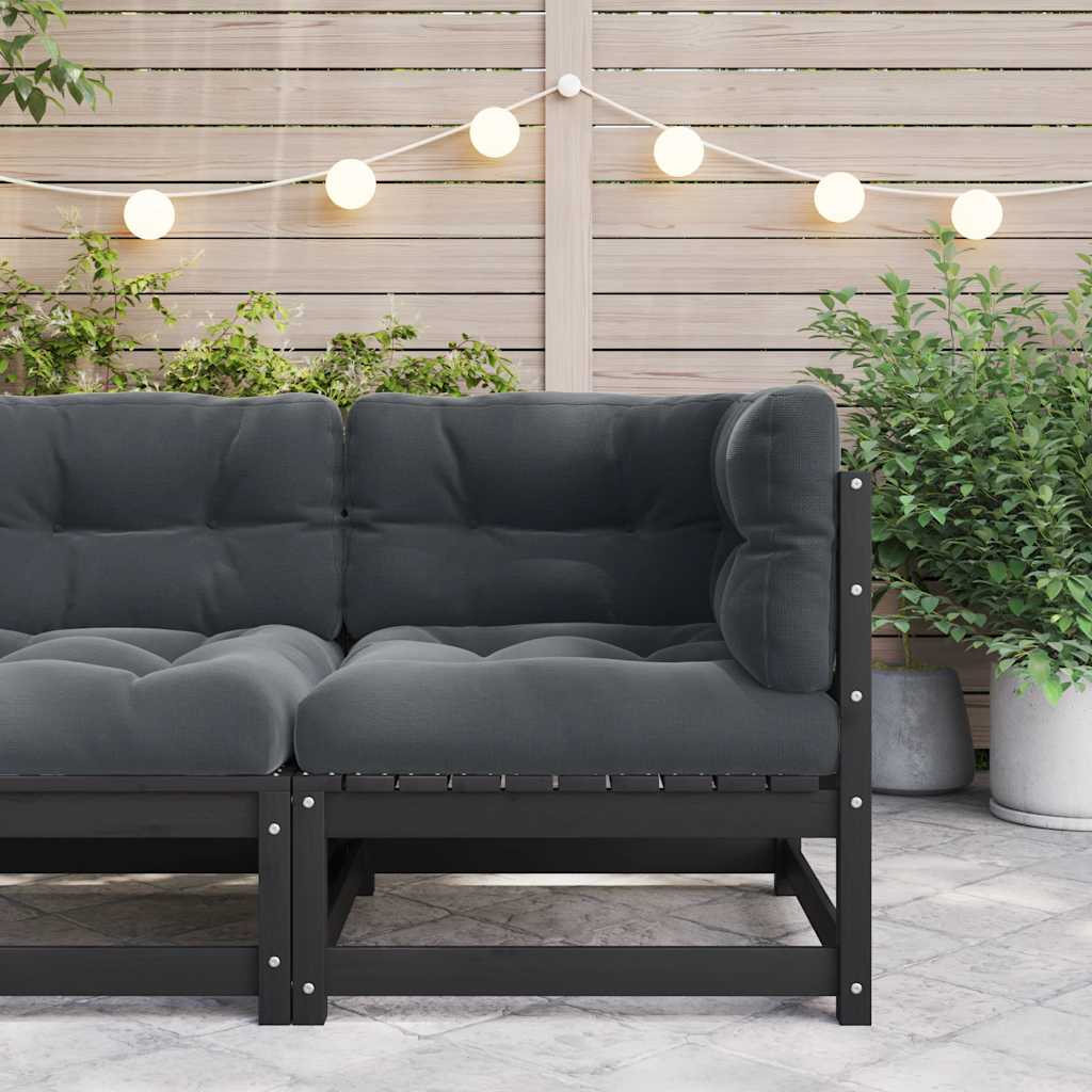 foto del prodotto divano angolare giardino con cuscini antracite legno di pinocod mxl 118702