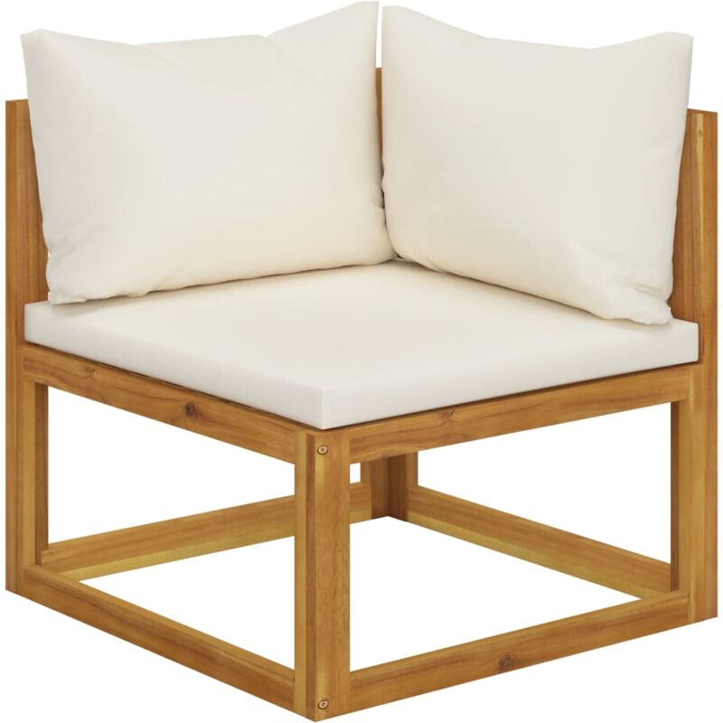 foto del prodotto divano angolare modulare cuscini bianco crema massello d acacia vidaxl