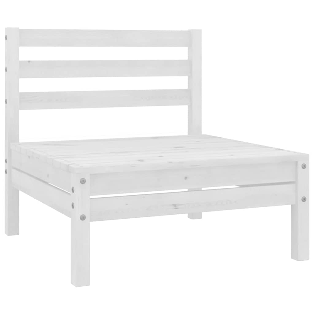 foto del prodotto divano centrale da giardino bianco in legno massello di pino cod mxl 43344