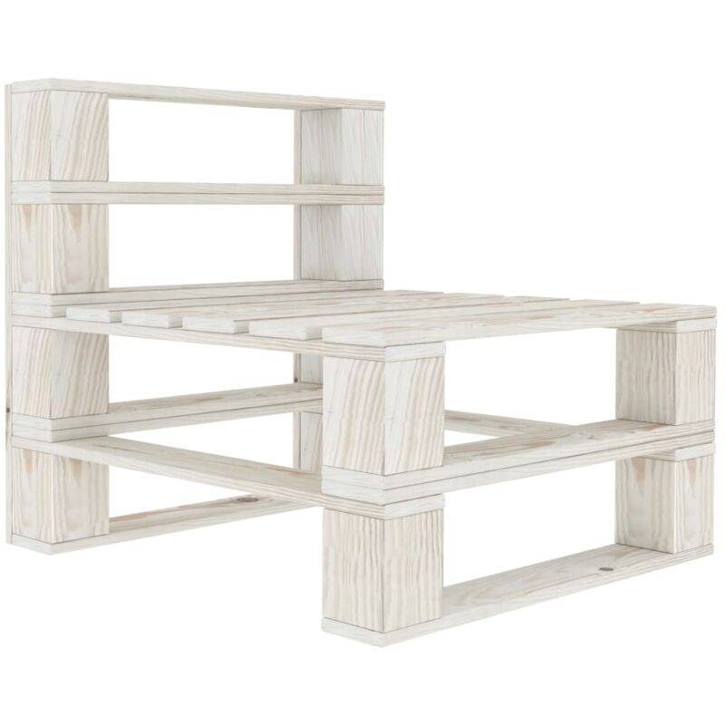 foto del prodotto divano centrale da giardino in pallet di legno 60 x 67,5 x 60,8 cm bianco