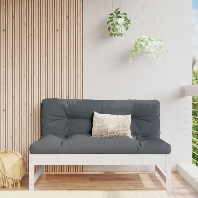 foto del prodotto divano centrale giardino bianco 120x80cm legno massello pino vidaxl