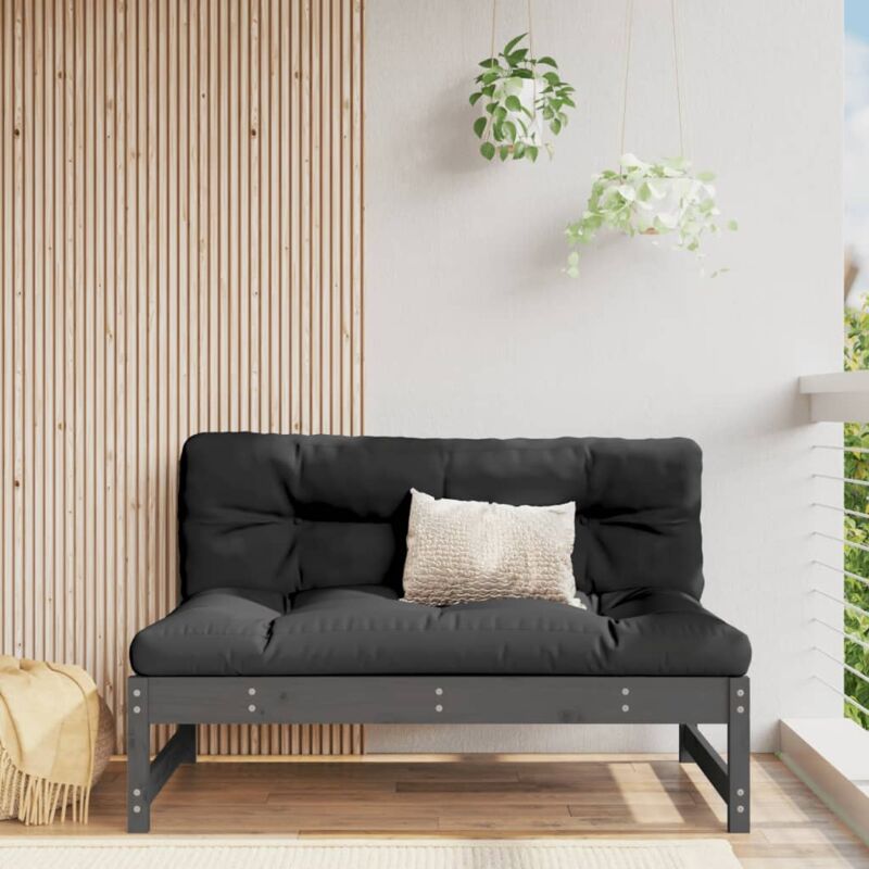 foto del prodotto divano centrale giardino grigio 120x80cm legno massello pino vidaxl