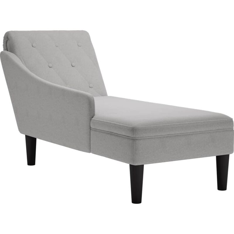 foto del prodotto divano chaise longue daybed per interni con cuscino e bracciolo destro in tessuto grigio dec026257