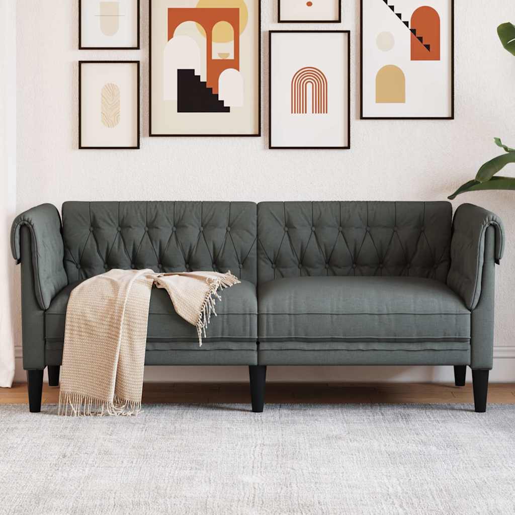 foto del prodotto divano chesterfield a 2 posti grigio scuro in tessutocod mxl 115586