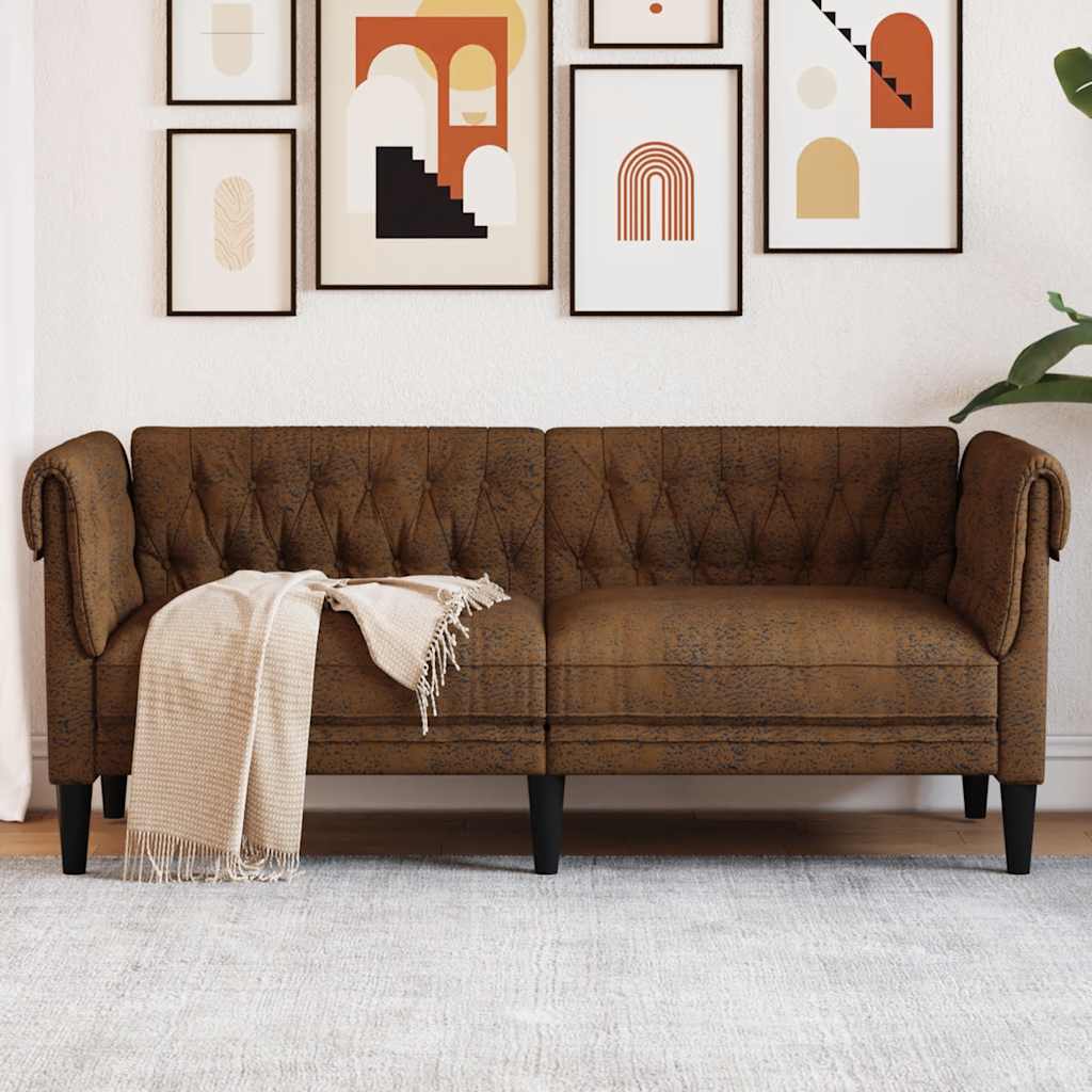 immagine 0 del prodotto divano chesterfield a 2 posti marrone in tessutocod mxl 115419