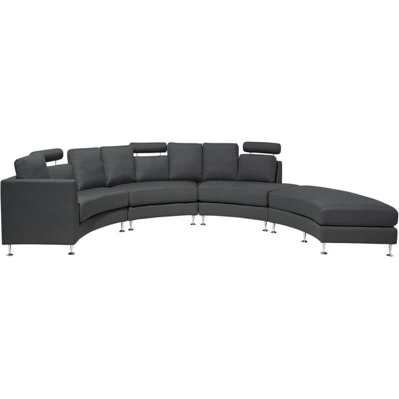 foto del prodotto divano circolare 7 posti in tessuto grigio rotunde