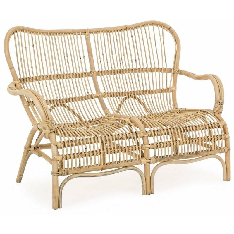 foto del prodotto divano clarita a due posti, struttura in rattan e fibre naturali, per esterno