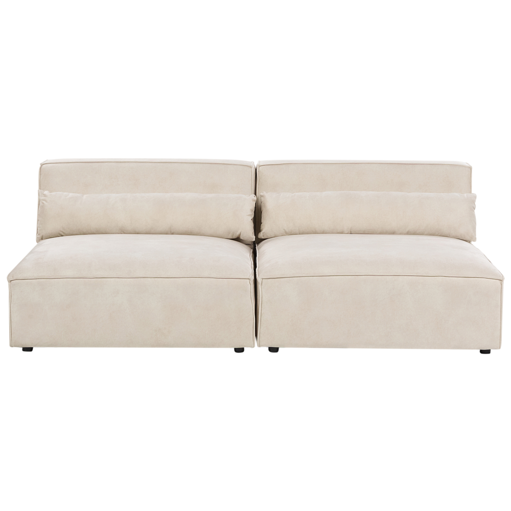 foto del prodotto divano componibile a 2 posti senza braccioli divano componibile in velluto beige con gambe nere soggiorno moderno