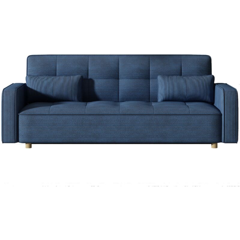 foto del prodotto divano convertibile scandinavo a 3 posti in velluto a coste blu copenhague