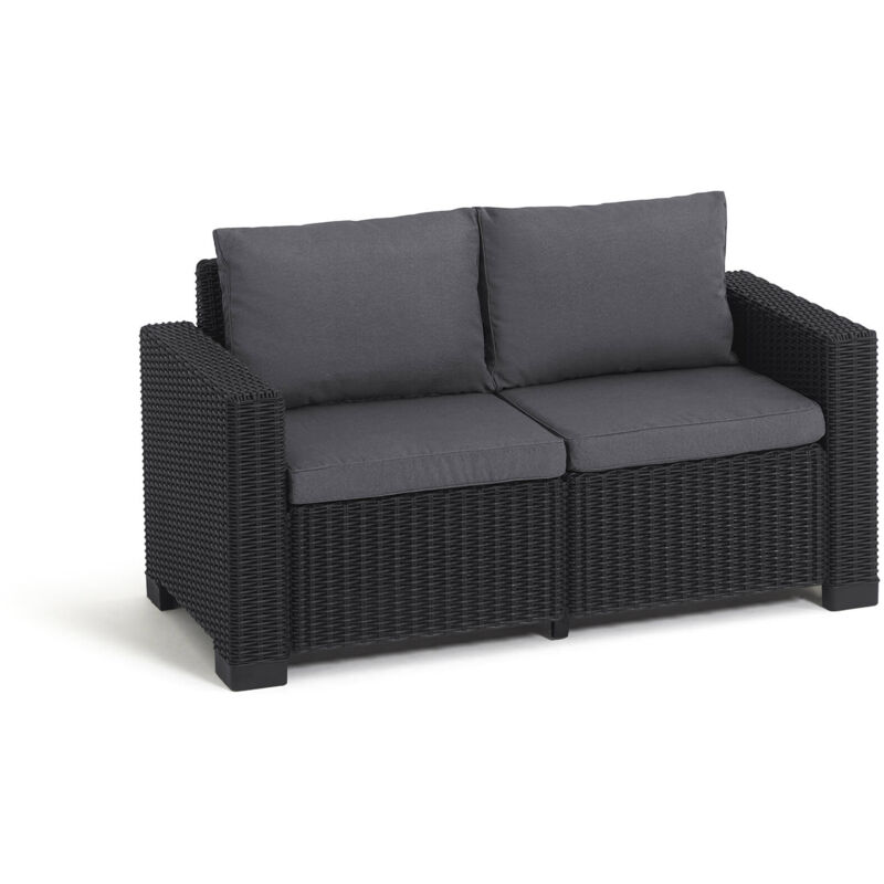 foto del prodotto divano da esterno rossa, sof da giardino, divanetto outdoor, divano per terrazzo, 141x68 h72 cm, antracite dmora
