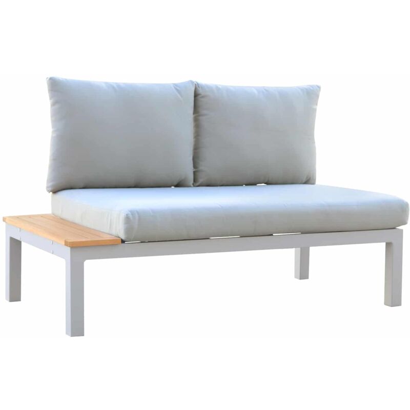 foto del prodotto divano da giardino 2 posti chillvert bergamo alluminio 138,2x76,6x73 cm grigio con tavolino incluso e cuscini