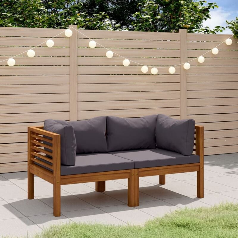 foto del prodotto divano da giardino 2 posti con cuscino legno massello di acacia vidaxl