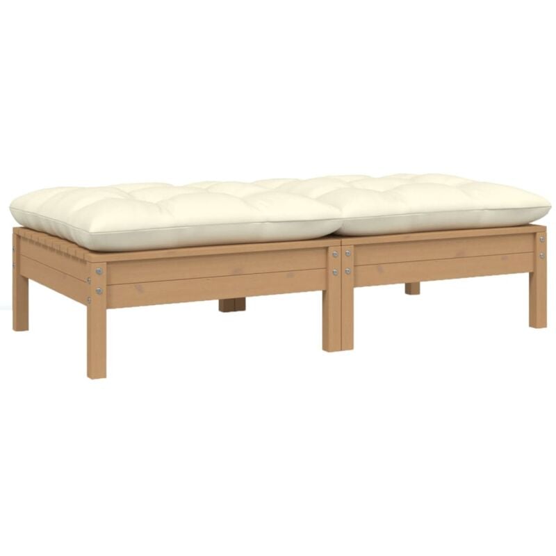 foto del prodotto divano da giardino a 2 posti con cuscini crema massello di pinocod mxl 118711