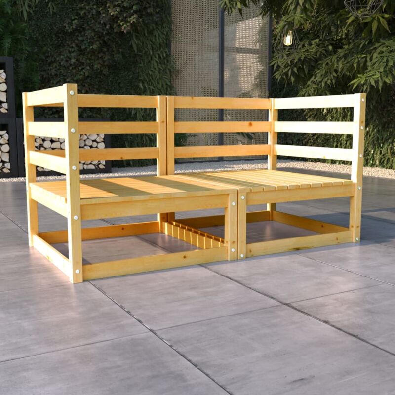 foto del prodotto divano da giardino a 2 posti in legno massello di pino vidaxl