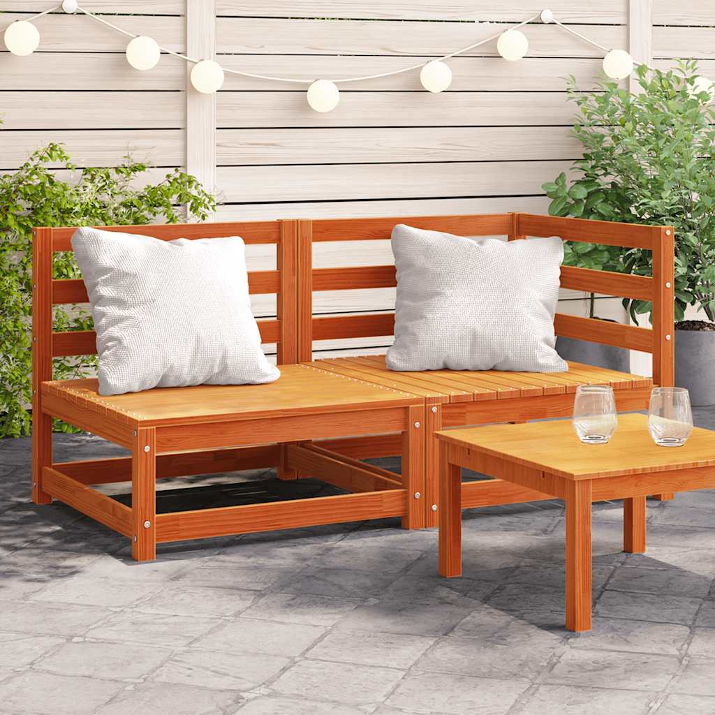 foto del prodotto divano da giardino a 2 posti marrone cera legno massello pinocod mxl 86799
