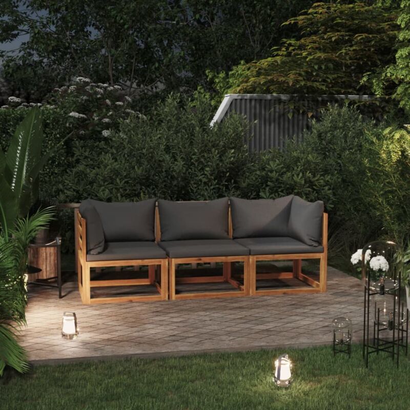foto del prodotto divano da giardino a 3 posti ,divano da esterno con cuscino in legno di acacia itd81689
