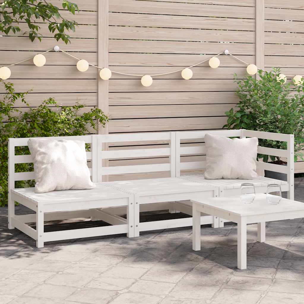foto del prodotto divano da giardino a 3 posti in legno massello di pino biancocod mxl 86312