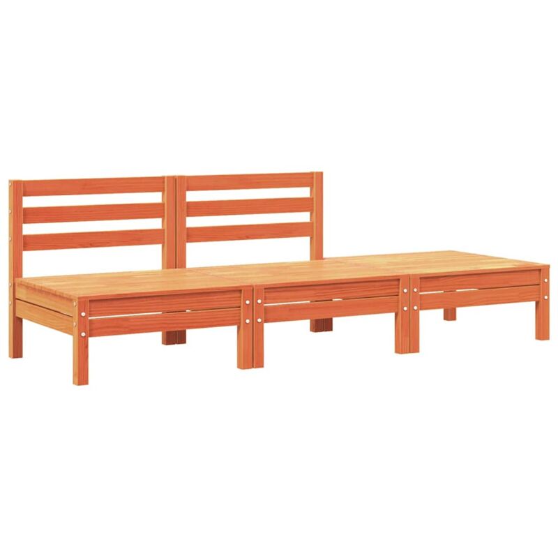 foto del prodotto divano da giardino a 3 posti marrone cera legno massello pino vidaxl