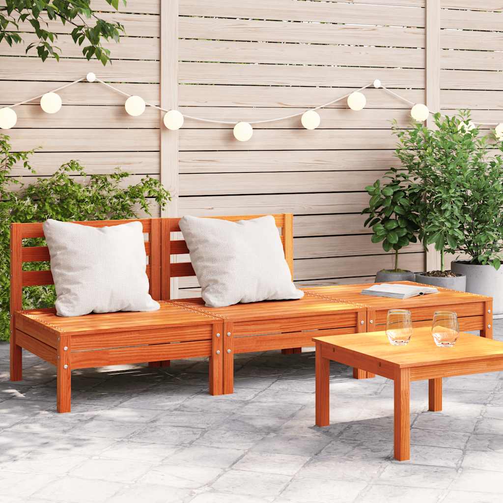 foto del prodotto divano da giardino a 3 posti marrone cera legno massello pinocod mxl 88074