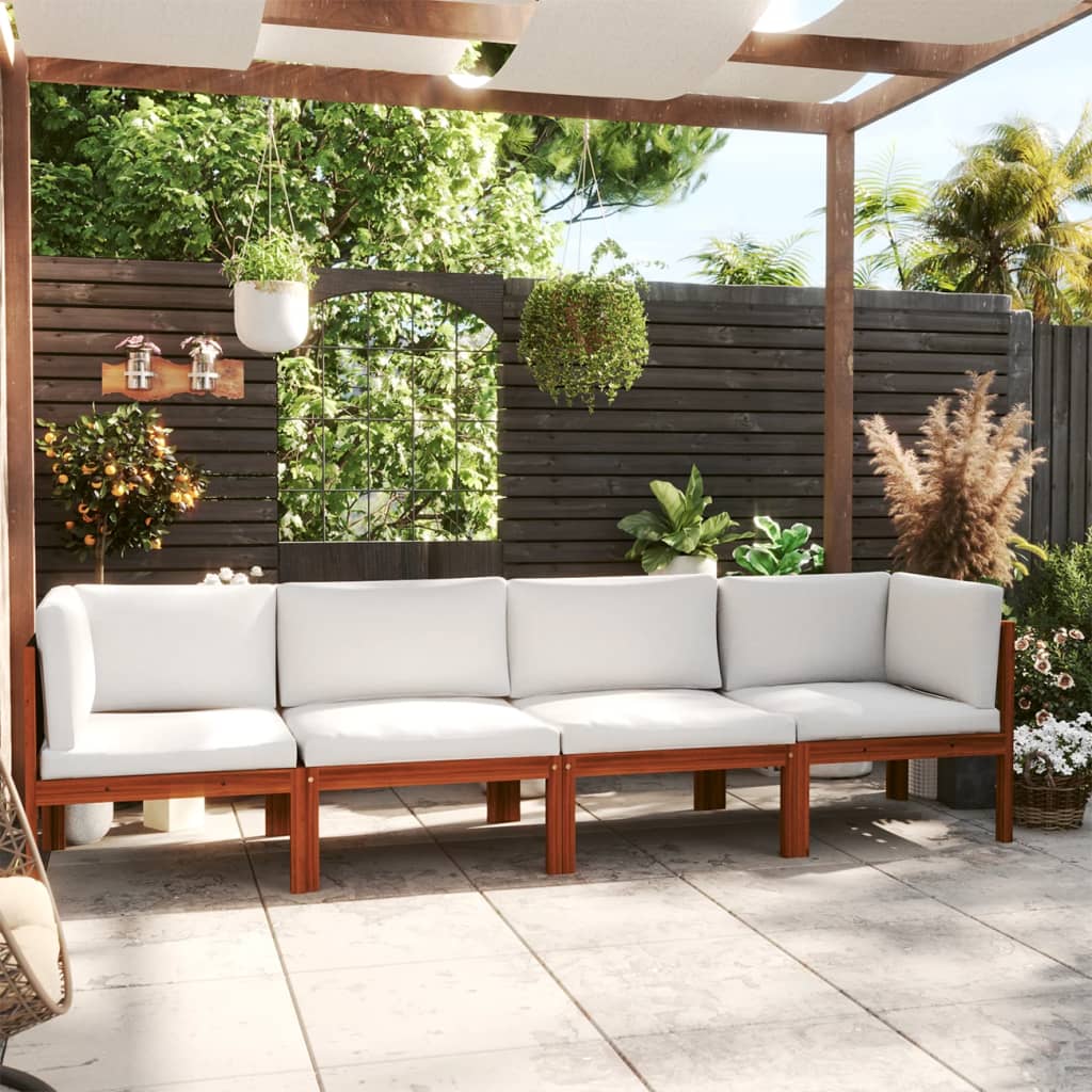 foto del prodotto divano da giardino a 4 posti con cuscino acacia massello cod mxl 52003