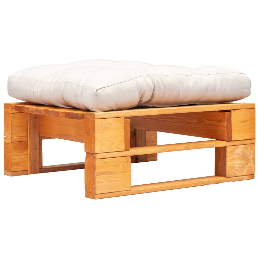 foto del prodotto divano da giardino a pallet cuscino sabbia legno marrone mielecod mxl 70057