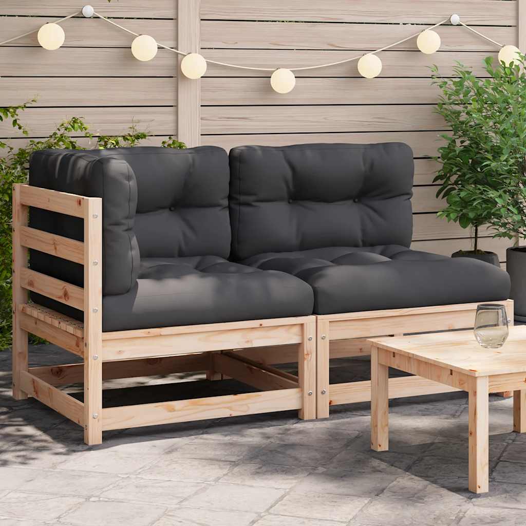 foto del prodotto divano da giardino con cuscini a 2 posti in legno massello pinocod mxl 134492