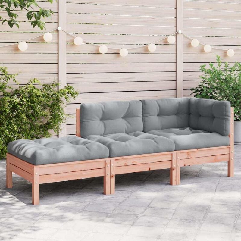 foto del prodotto divano da giardino con cuscini e poggiapiedi 3 posti vidaxl