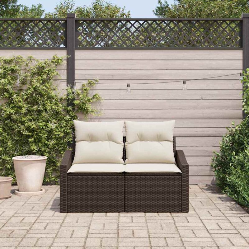 foto del prodotto divano da giardino marrone 123 x 62 x 69cm polyrattan vidaxl
