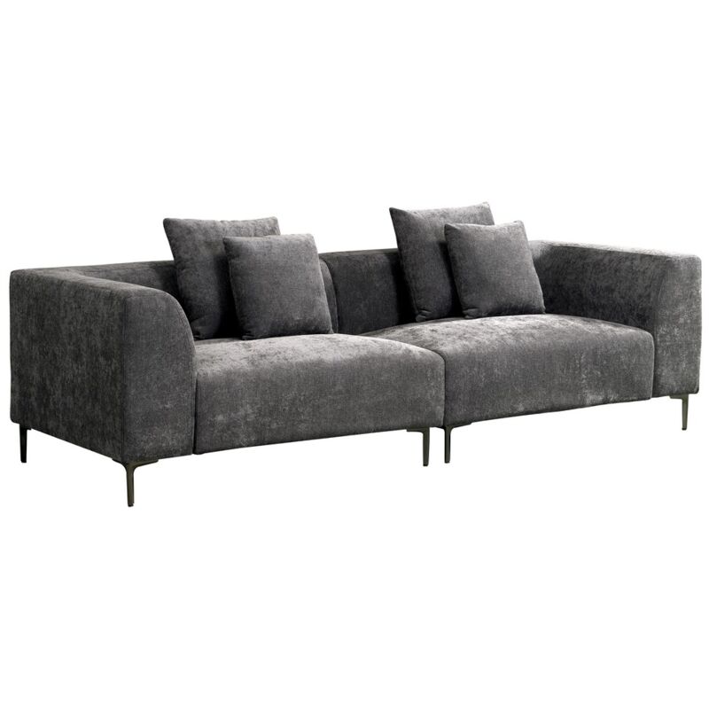 foto del prodotto divano design 3 posti grigio scuro 252x99x72 cm - cloe