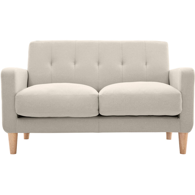 foto del prodotto divano design scandinavo a 2 posti tessuto naturale luna