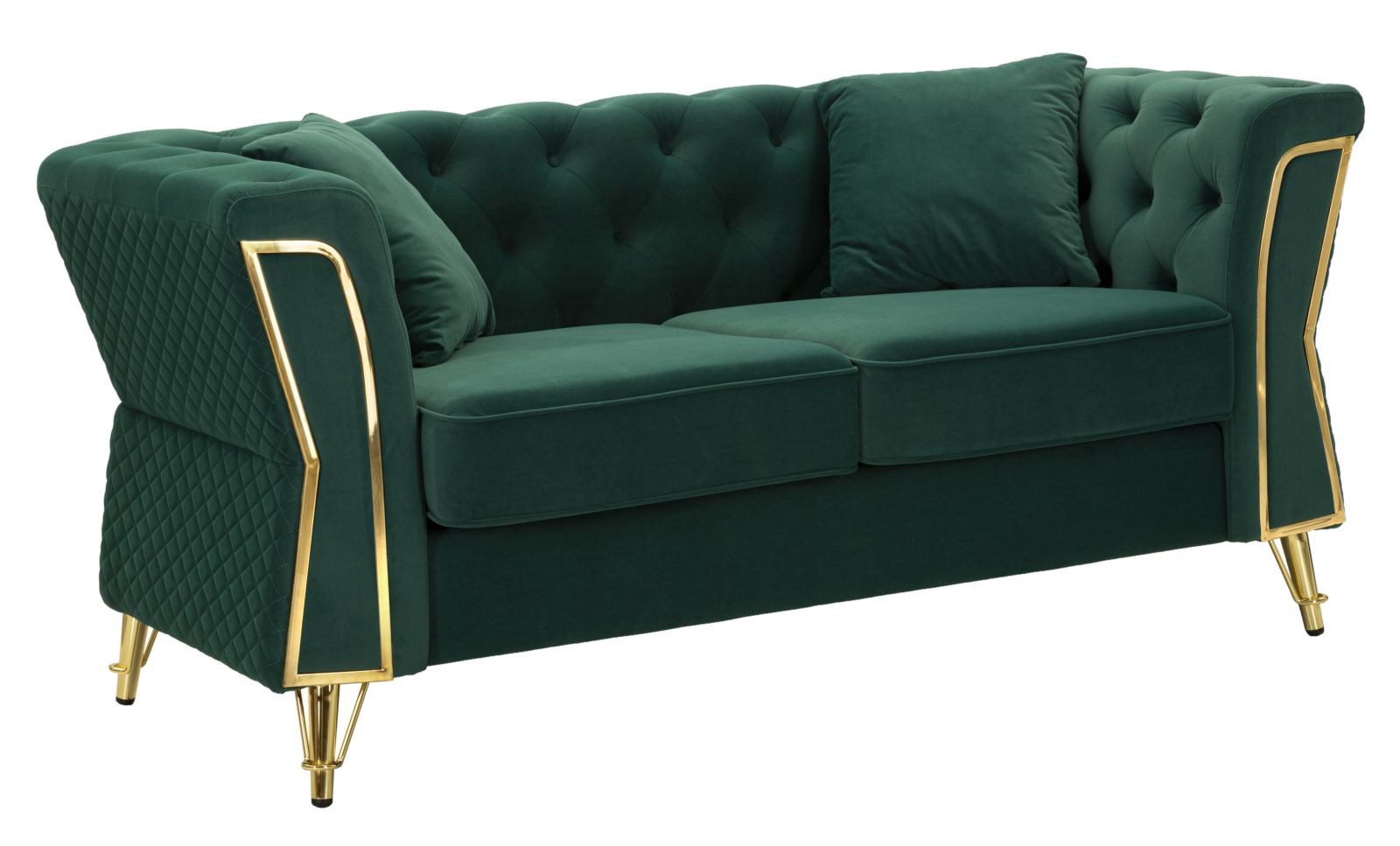 foto del prodotto divano emy verde c cuscini cm 162x83x76