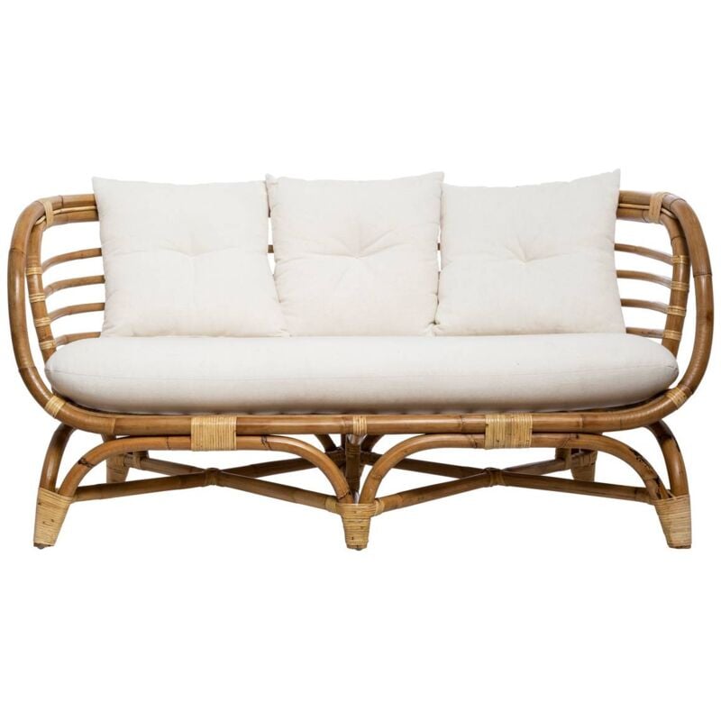 foto del prodotto divano farah 2 posti in rattan tessuto bianco atmosphera cr ateur d int rieur