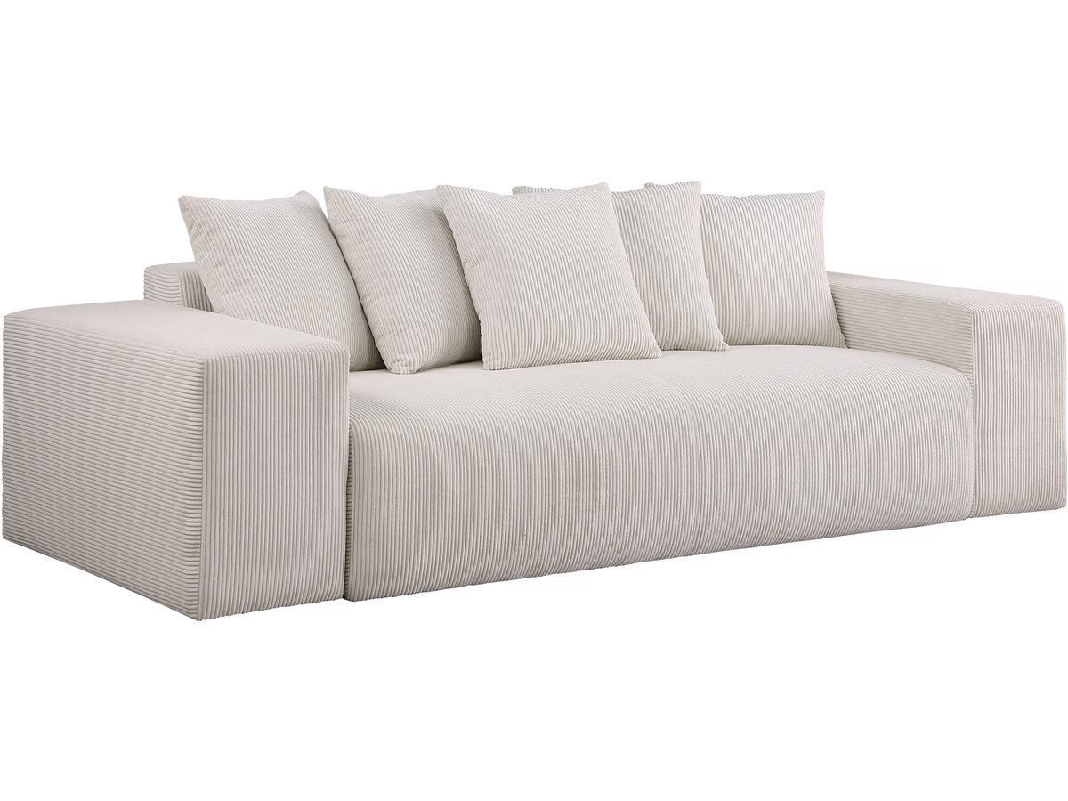 foto del prodotto divano fisso a 3 posti quot rivoli quot in velluto a coste beige