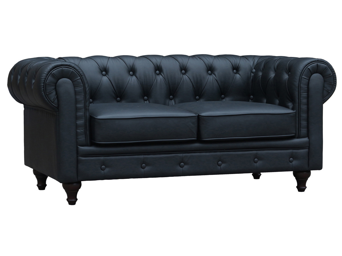 foto del prodotto divano fisso chesterfield quot aliza quot 157 x 82 x 70 cm 2 posti a sedere nero