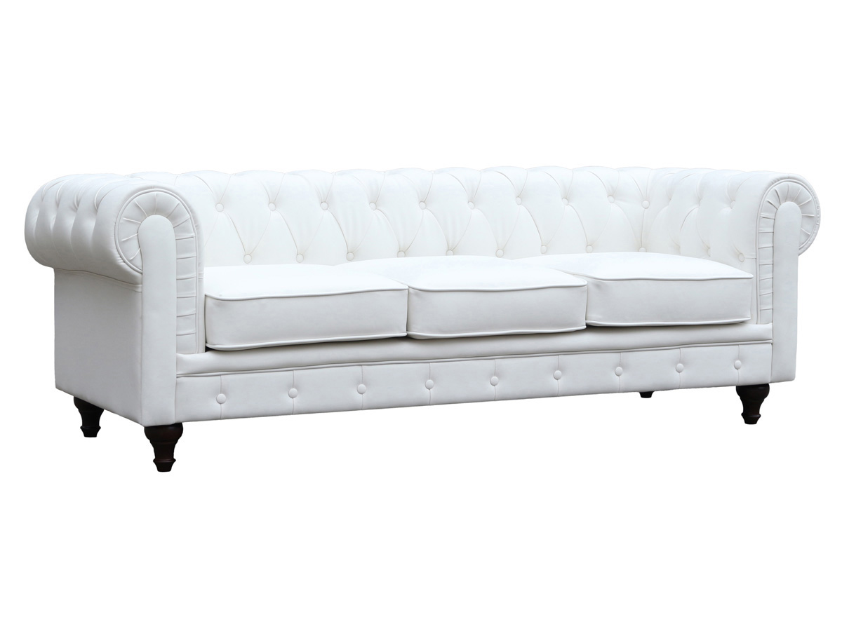 foto del prodotto divano fisso chesterfield quot aliza quot 208 x 82 x 70 cm 3 posti bianco