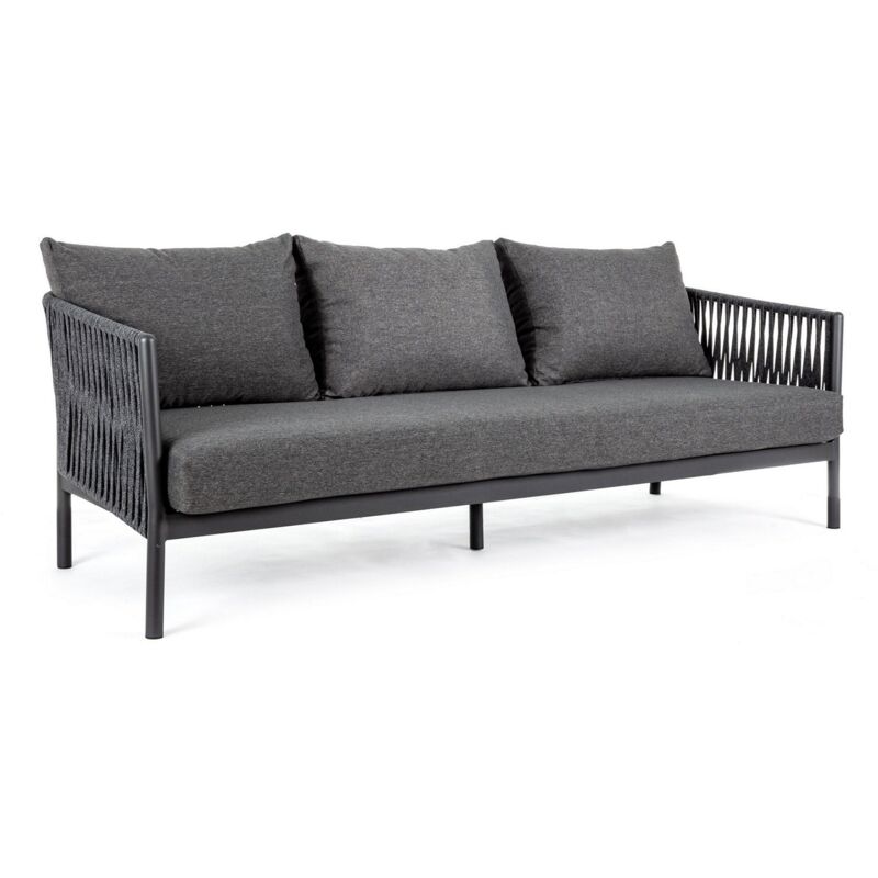 foto del prodotto divano 'florencia' a tre posti, con cuscini comodi, struttura in alluminio, da 220 cm -bianco