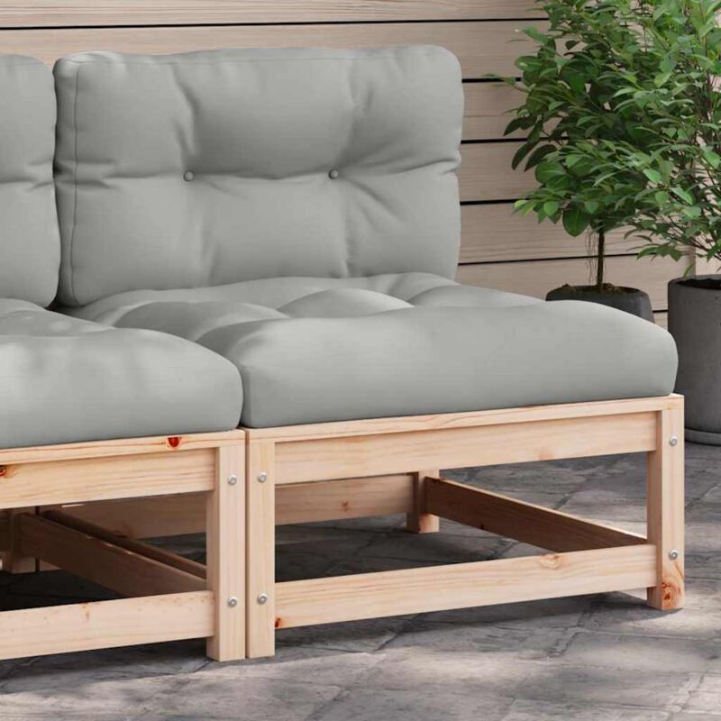 foto del prodotto divano giardino senza braccioli con cuscini legno massello pino vidaxl