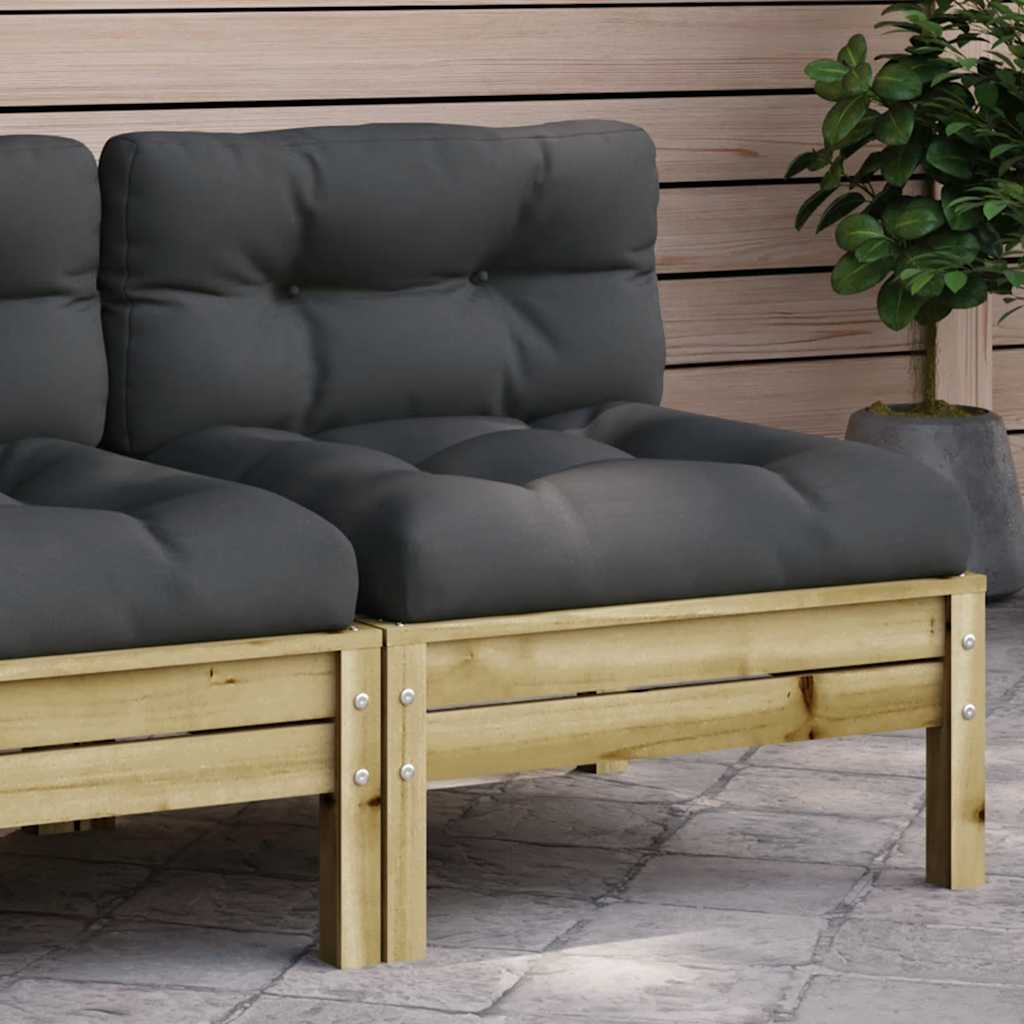 foto del prodotto divano giardino senza braccioli cuscini legno pino impregnatocod mxl 134356