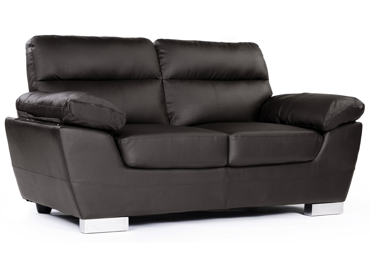 foto del prodotto divano in pelle rigenerata pvc dallas 2 posti cioccolato