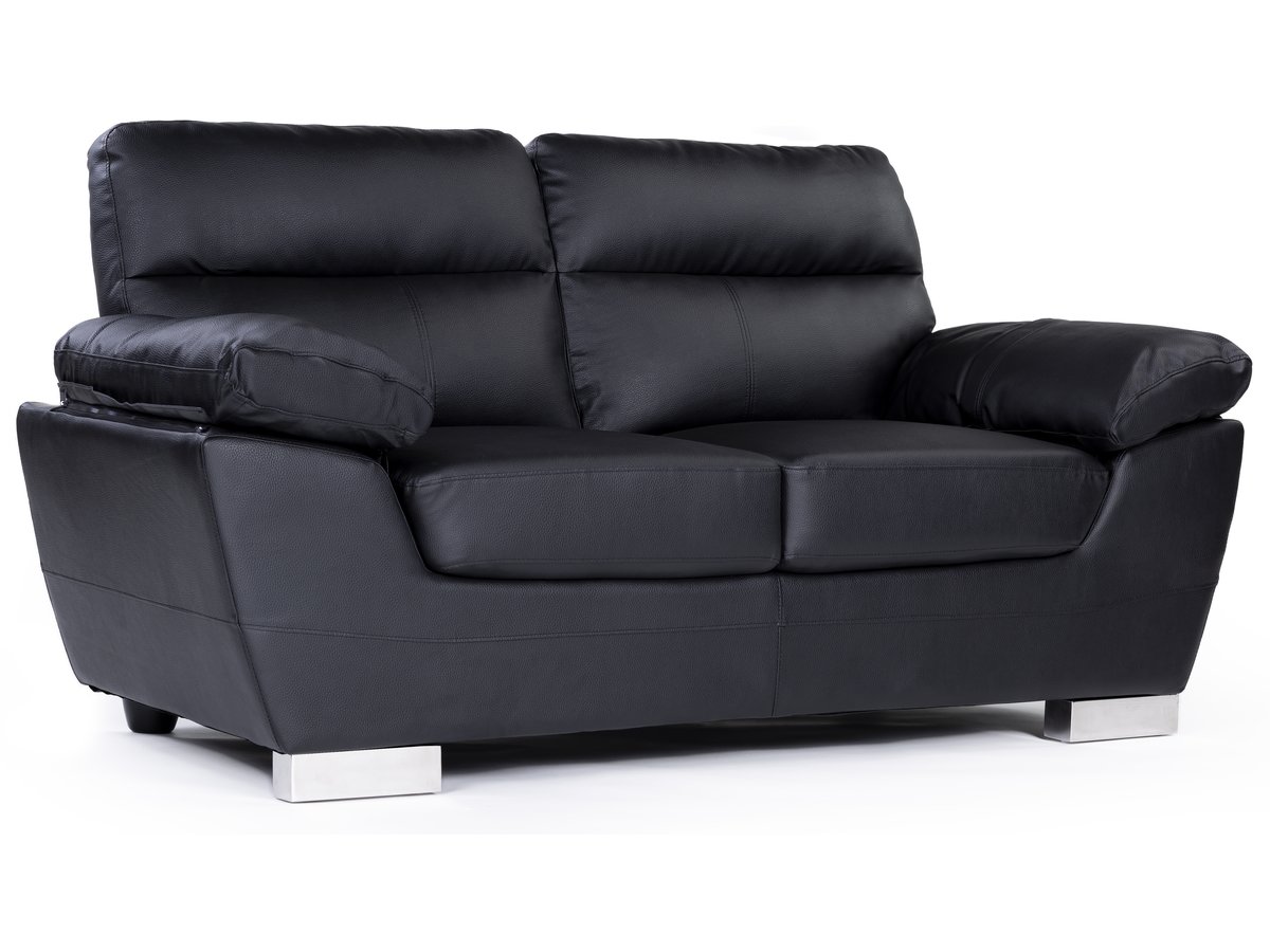 foto del prodotto divano in pelle rigenerata pvc quot dallas quot 169 x 88 x 90 cm 2 posti nero