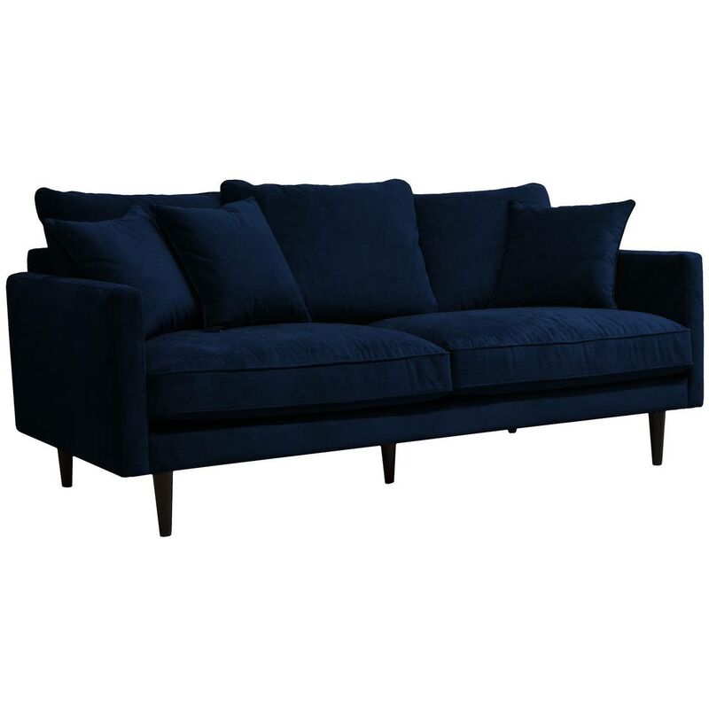 foto del prodotto divano in velluto a 3 posti candice blu inchiostro atmosphera cr ateur d int rieur