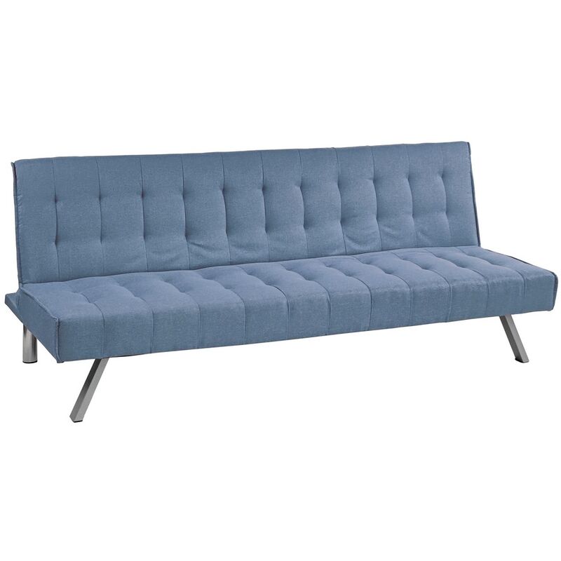 foto del prodotto divano letto 180x77 cm in tessuto trapuntato blu jeans