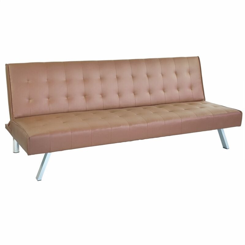 foto del prodotto divano letto 180x77 in ecopelle 3 posti trasformabile in letto visone