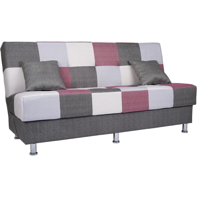 foto del prodotto divano letto 190 cm a 3 posti patchwork con contenitore primur