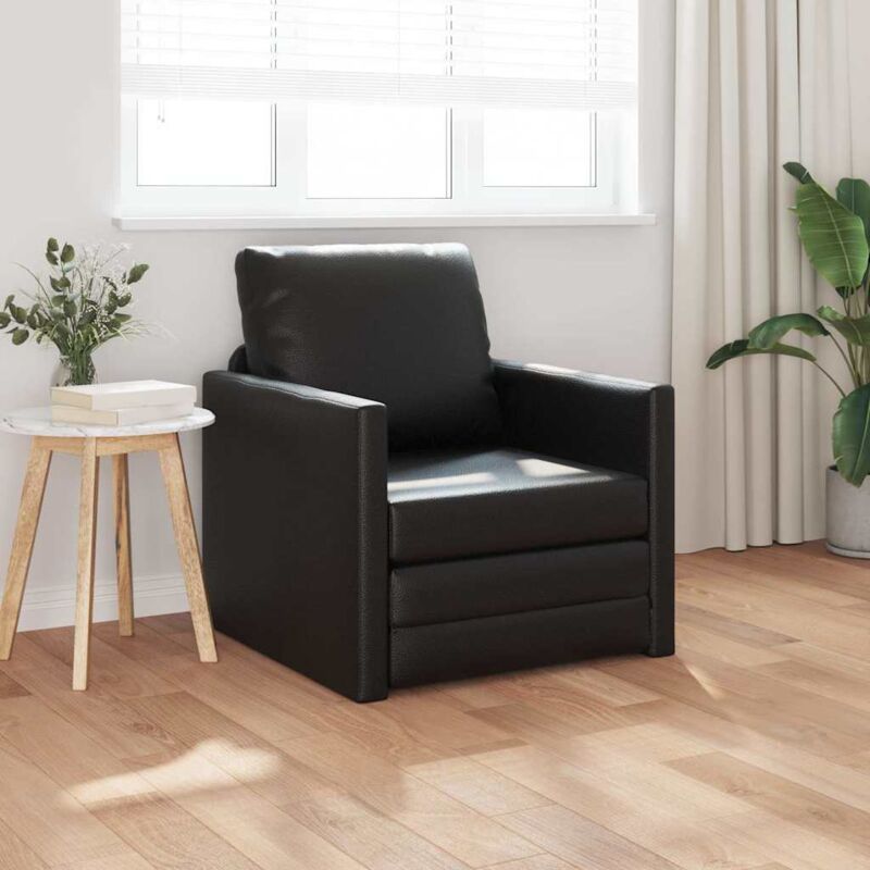 foto del prodotto divano letto 2 in 1 nera 74x77x81 cm pelle sintetica vidaxl