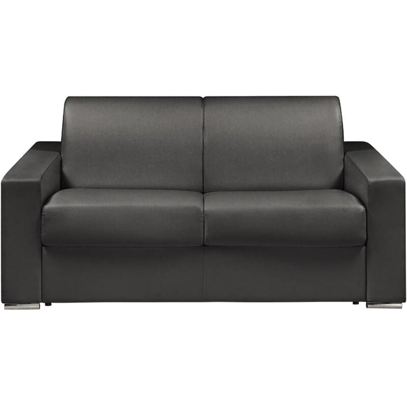 foto del prodotto divano letto 2 posti a ribalta in similpelle nero - larghezza materasso 120 cm - spessore 14 cm - calito