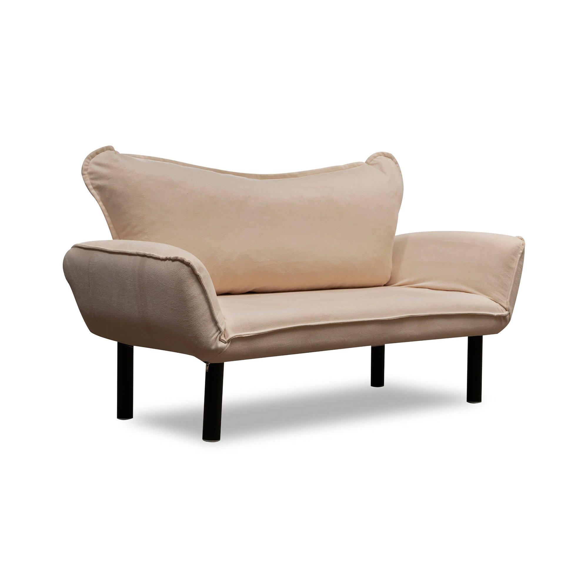 foto del prodotto divano letto 2 posti hone, sofà trasformabile, divanetto per ospiti, poltrona letto contenitore, 140x65 h70 cm, crema