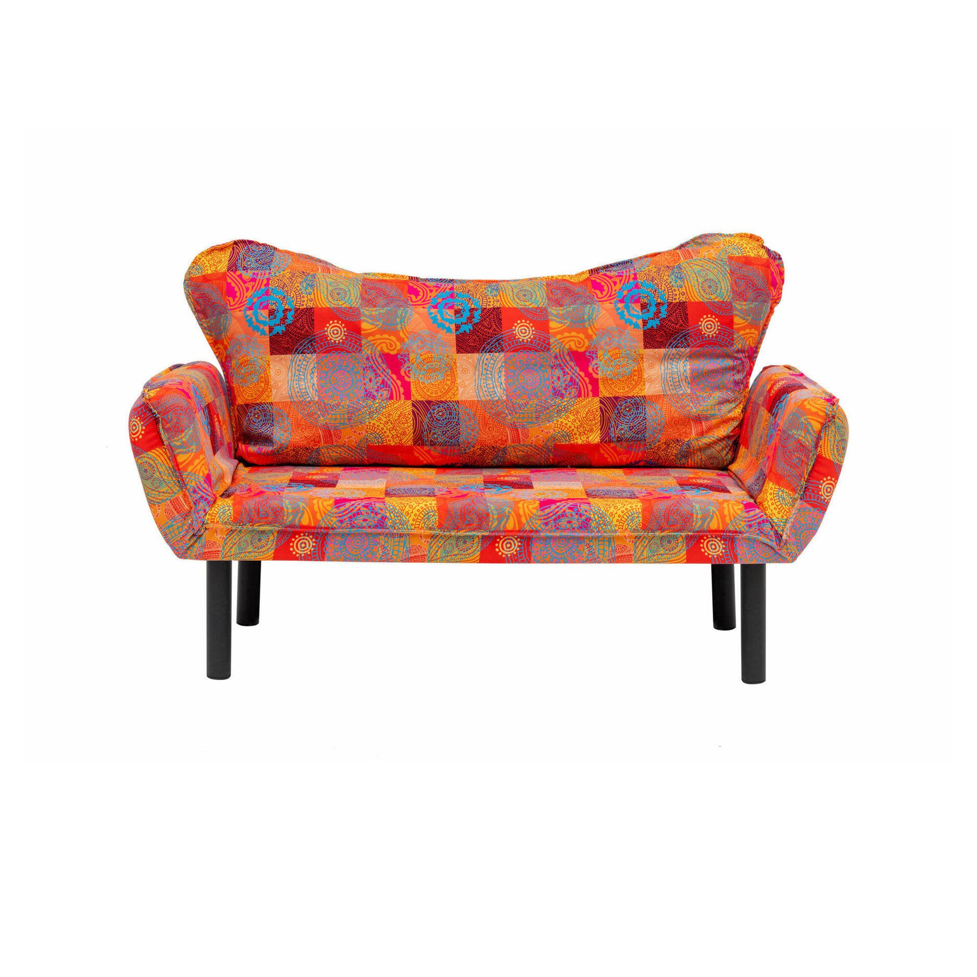 foto del prodotto divano letto 2 posti hone, sofà trasformabile, divanetto per ospiti, poltrona letto contenitore, 150x65 h40 cm, multicolore